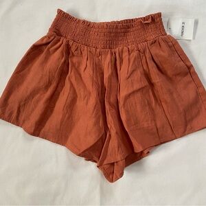 Forever 21 Linen Blend Rust Shorts M NWT
